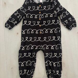 Cat & Jack Long Sleeve 100% Black Cotton Jumpsuit Size 12 Months